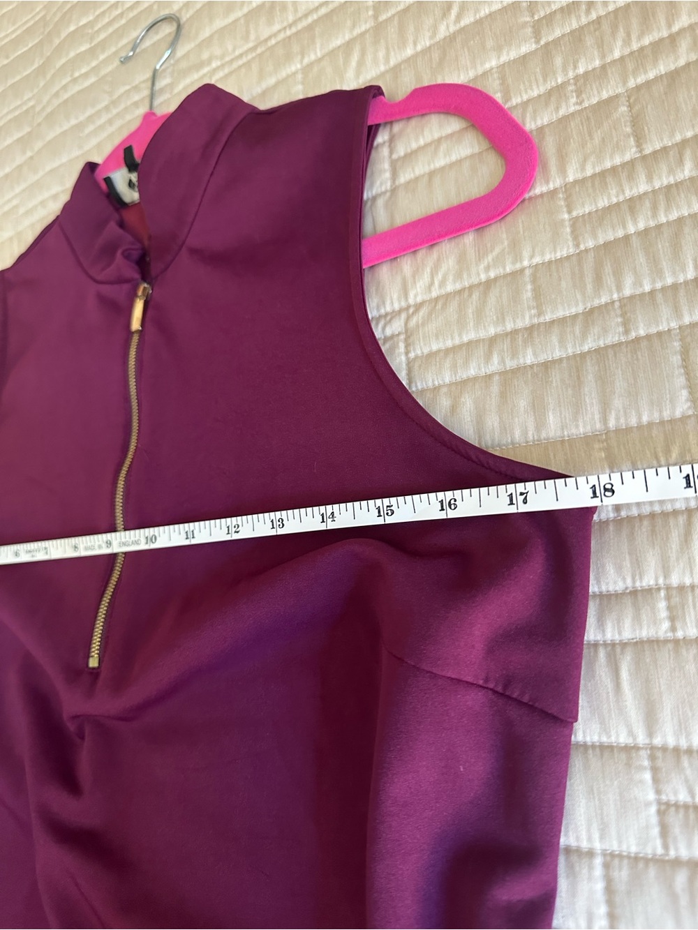 Spitfire Burgundy Mock-Neck Golf Dress with Front Zip Size MD - Picture 5 of 7